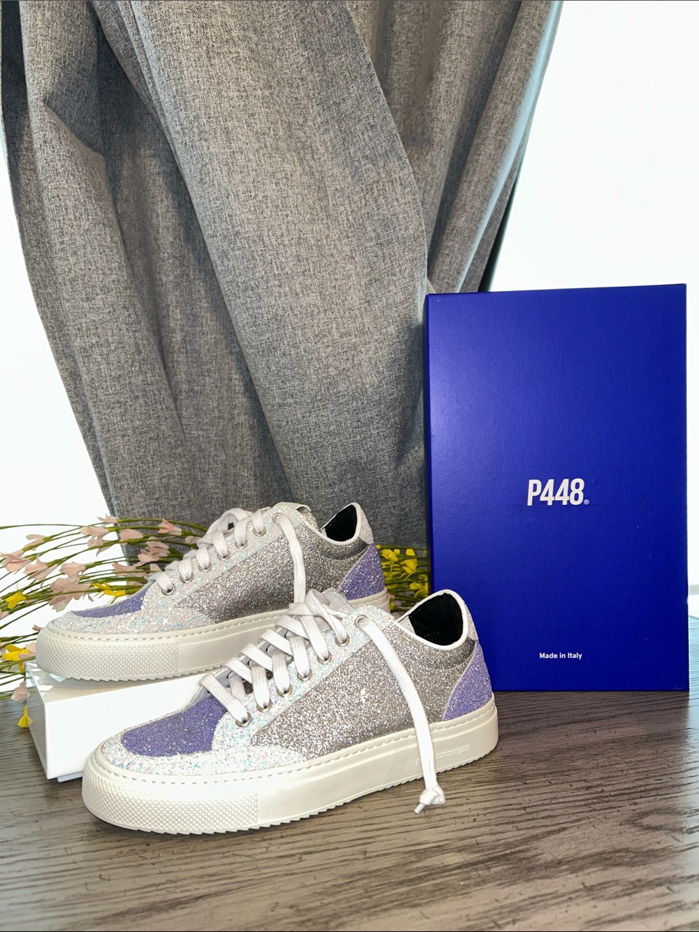 P448 Soho Melrose glitter platform sneakers